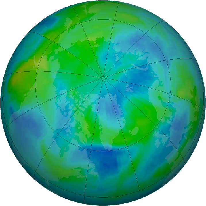 Arctic ozone map for 30 September 1997